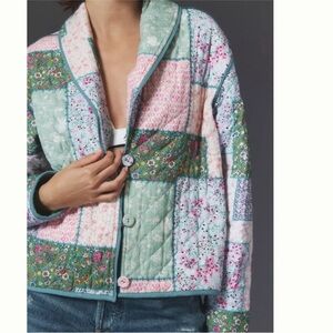 Anthropologie Conditions Apply Quilted Jacket L